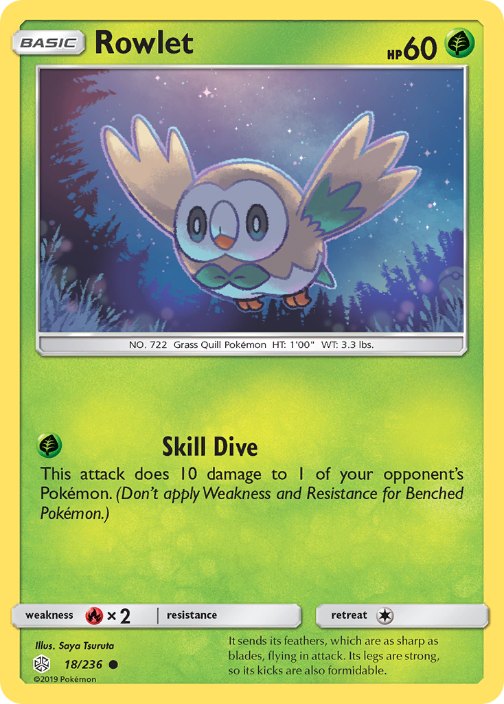 Rowlet – Cosmic Eclipse 18/236 Pokémon card