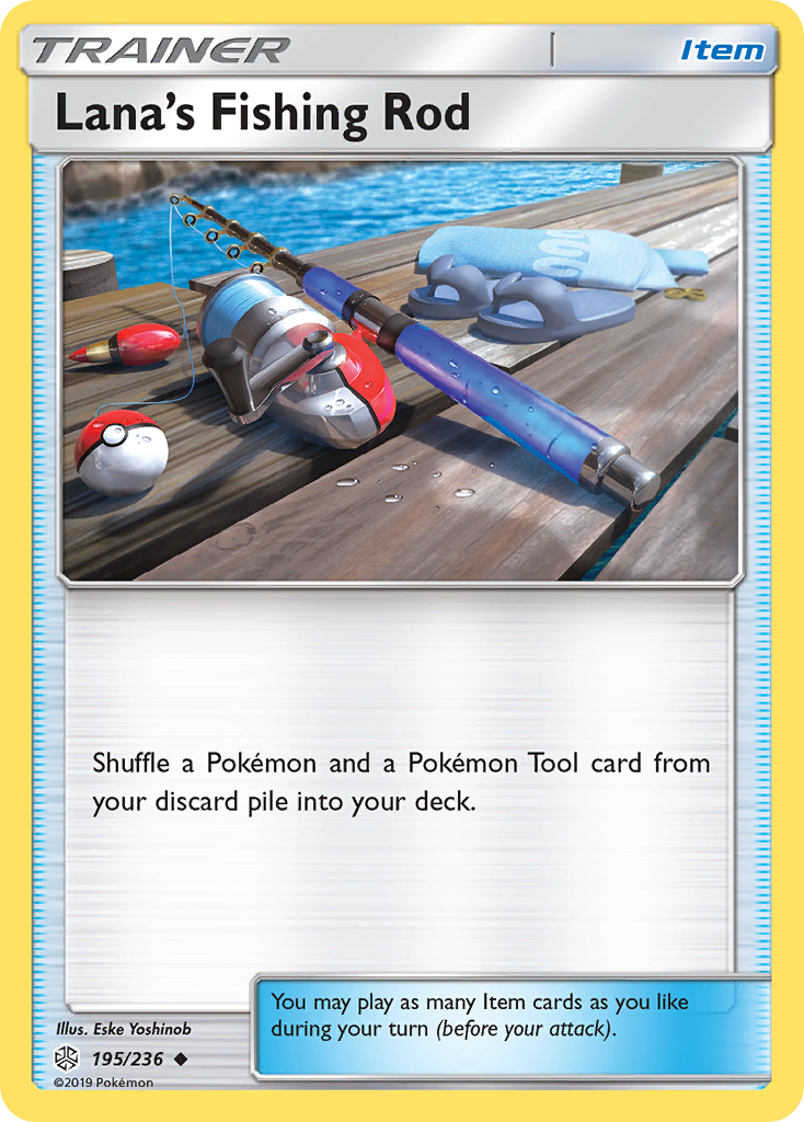 Lana's Fishing Rod – Cosmic Eclipse 195/236 Pokémon card