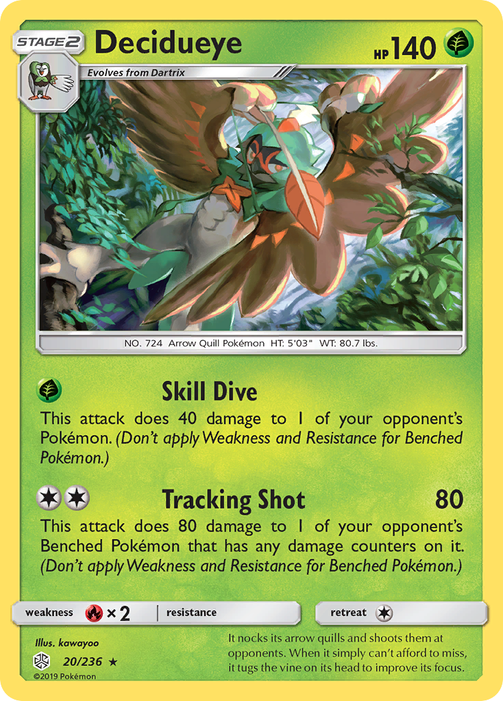 Decidueye – Cosmic Eclipse 20/236 Pokémon card