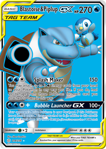 Blastoise & Piplup-GX - Cosmic Eclipse 214