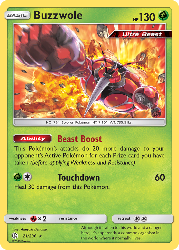 Buzzwole – Cosmic Eclipse 21/236 Pokémon card