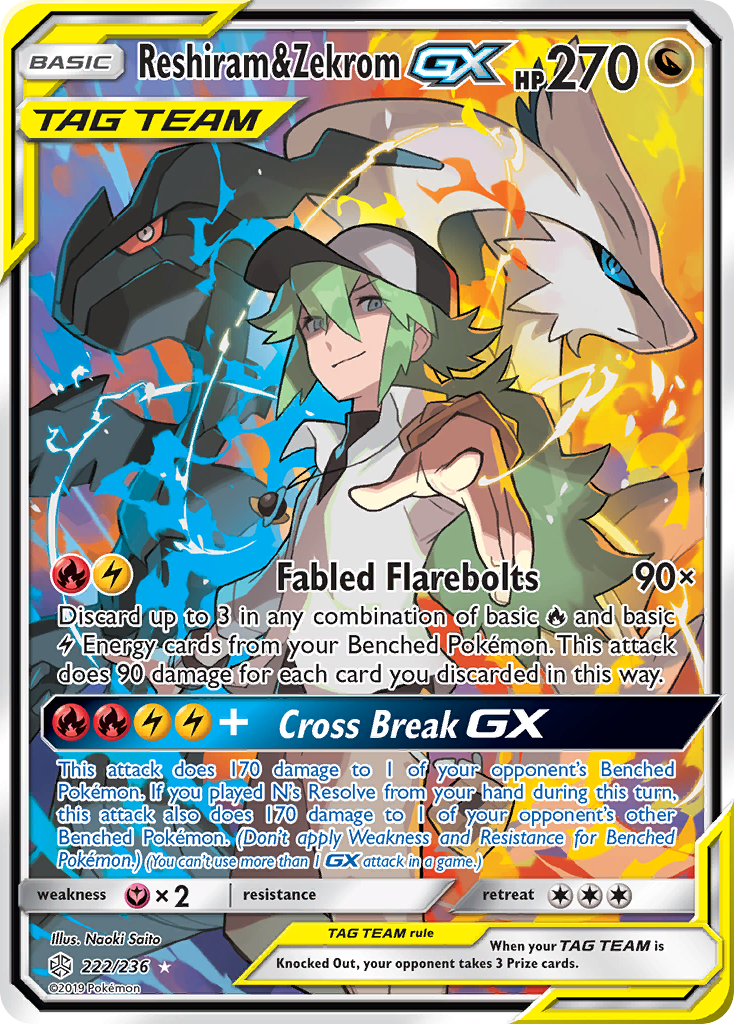 Reshiram & Zekrom-GX – Cosmic Eclipse 222/236 Pokémon card