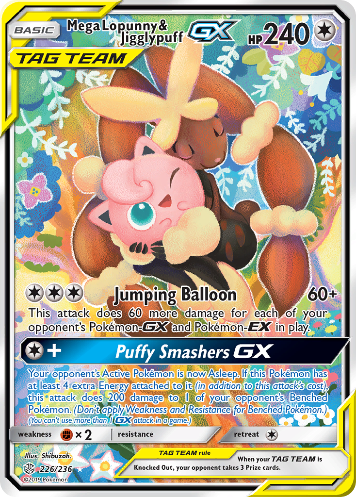 Mega Lopunny & Jigglypuff-GX – Cosmic Eclipse 226/236 Pokémon card
