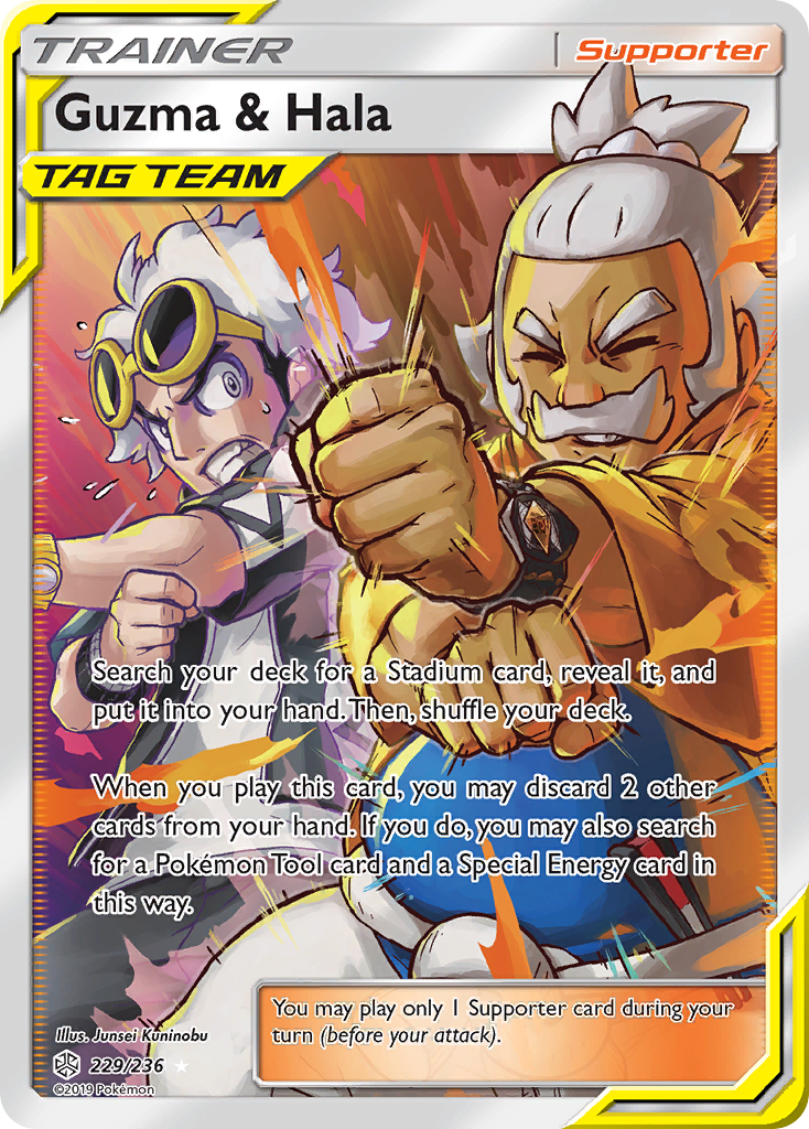 Guzma & Hala – Cosmic Eclipse 229/236 Pokémon card