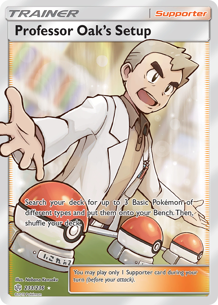 Professor Oak's Setup – Cosmic Eclipse 233/236 Pokémon card