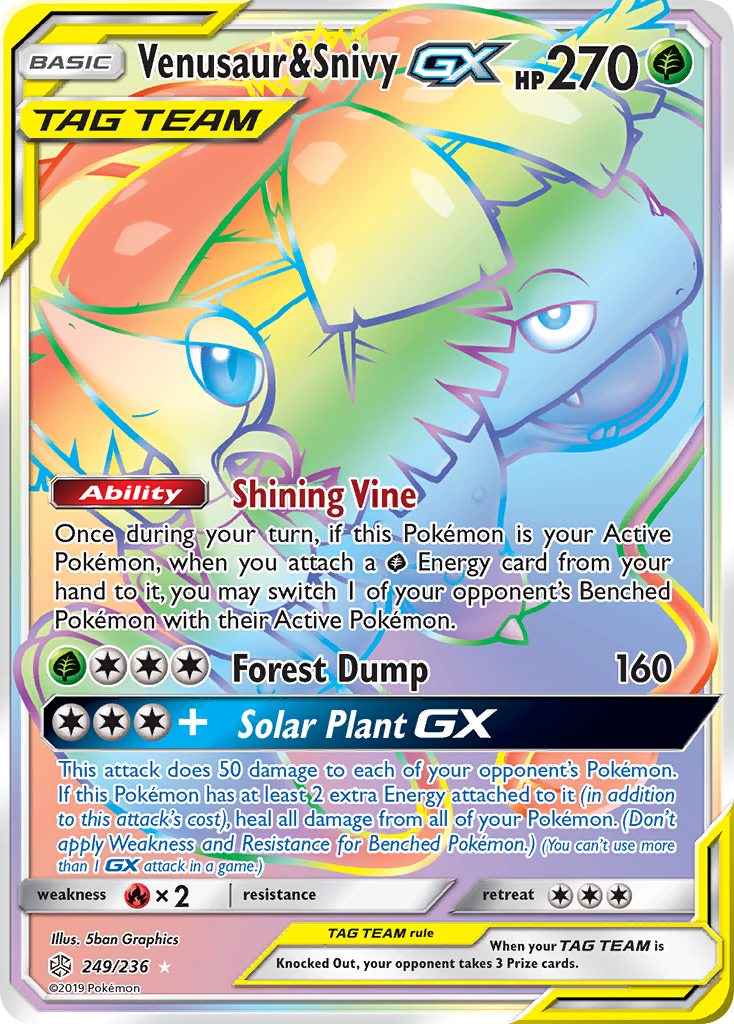 Venusaur & Snivy-GX – Cosmic Eclipse 249/236 Pokémon card