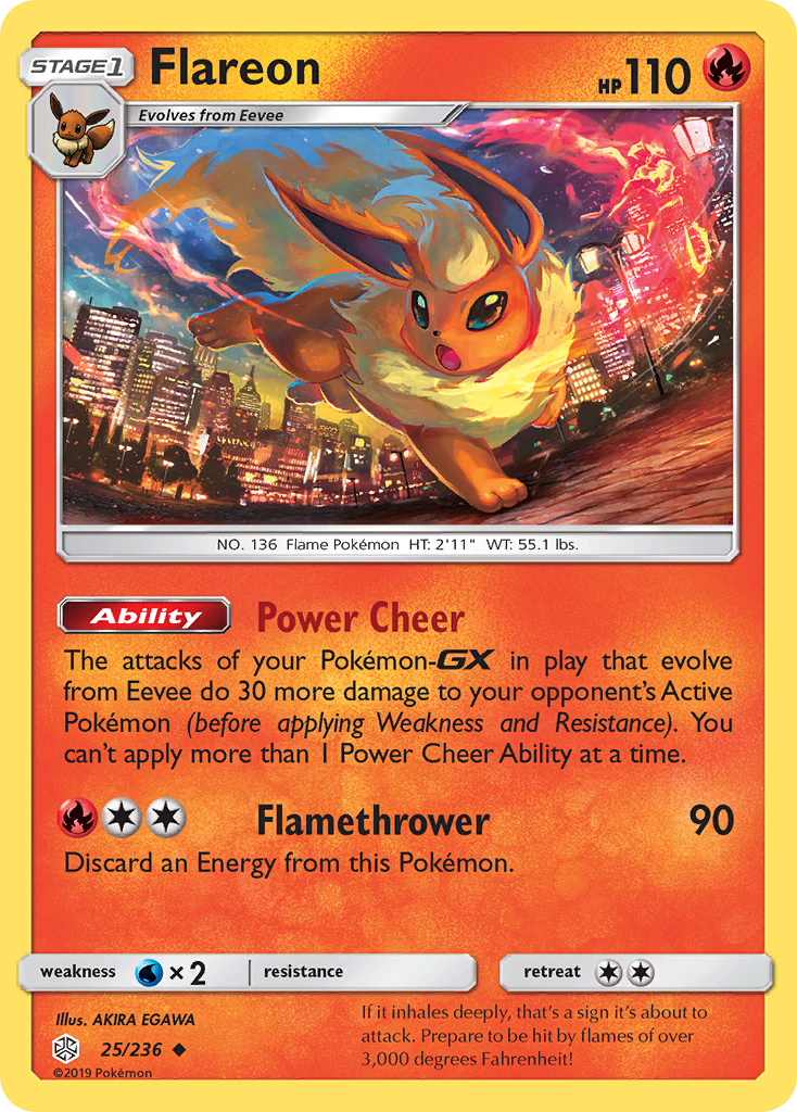 Flareon – Cosmic Eclipse 25/236 Pokémon card