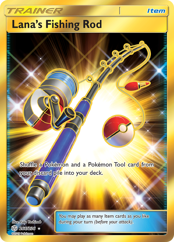 Lana's Fishing Rod – Cosmic Eclipse 266/236 Pokémon card
