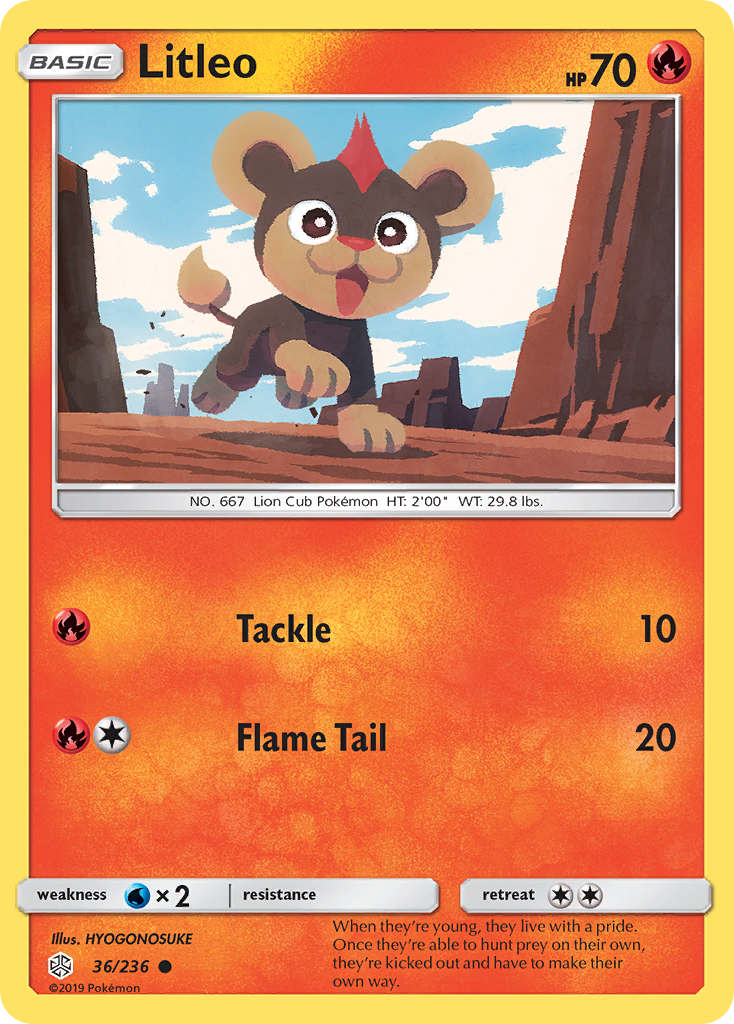 Litleo – Cosmic Eclipse 36/236 Pokémon card