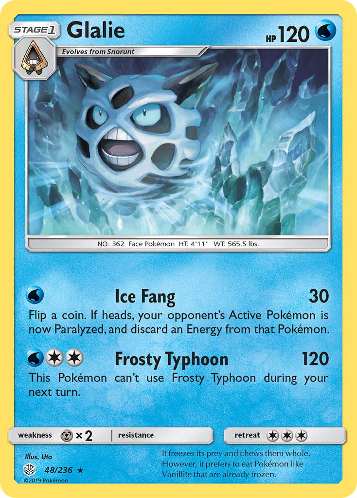 Glalie – Cosmic Eclipse 48/236 Pokémon card