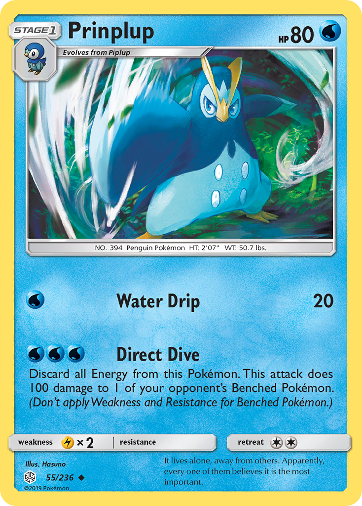 Prinplup – Cosmic Eclipse 55/236 Pokémon card