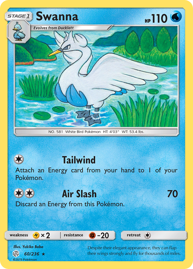 Swanna – Cosmic Eclipse 60/236 Pokémon card