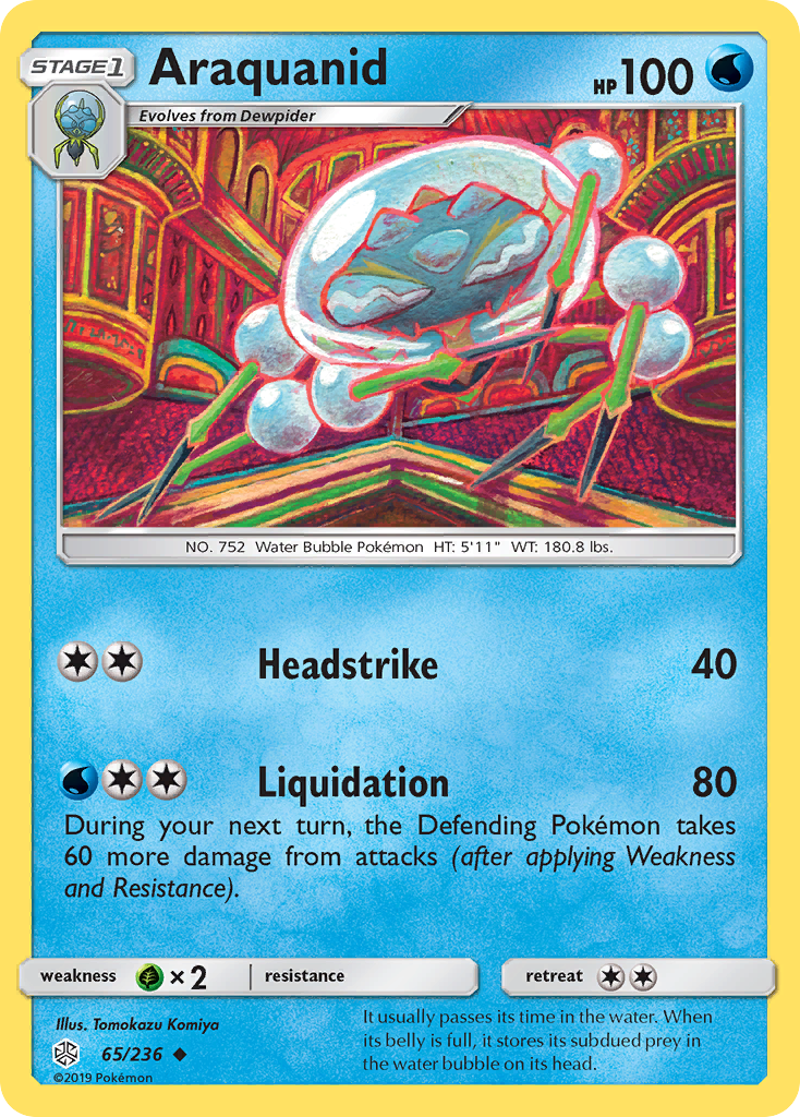Araquanid – Cosmic Eclipse 65/236 Pokémon card