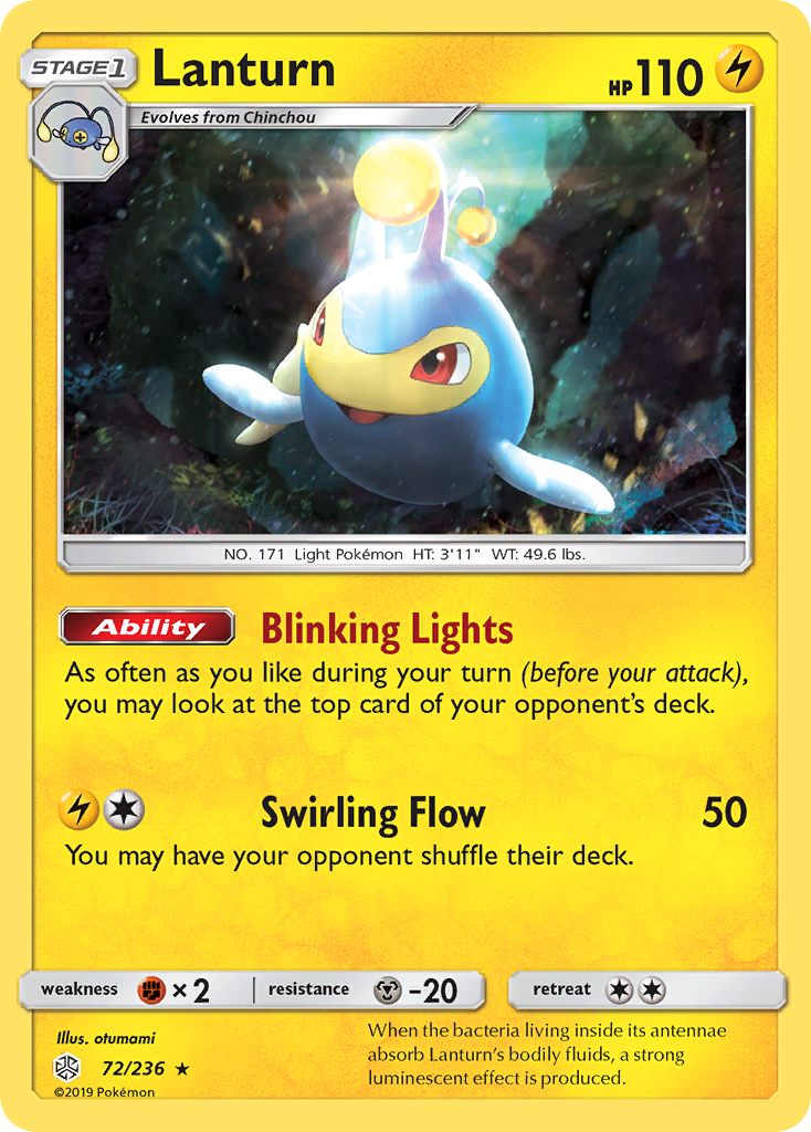 Lanturn – Cosmic Eclipse 72/236 Pokémon card