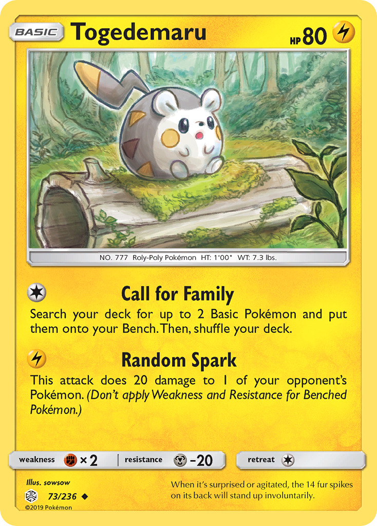 Togedemaru – Cosmic Eclipse 73/236 Pokémon card