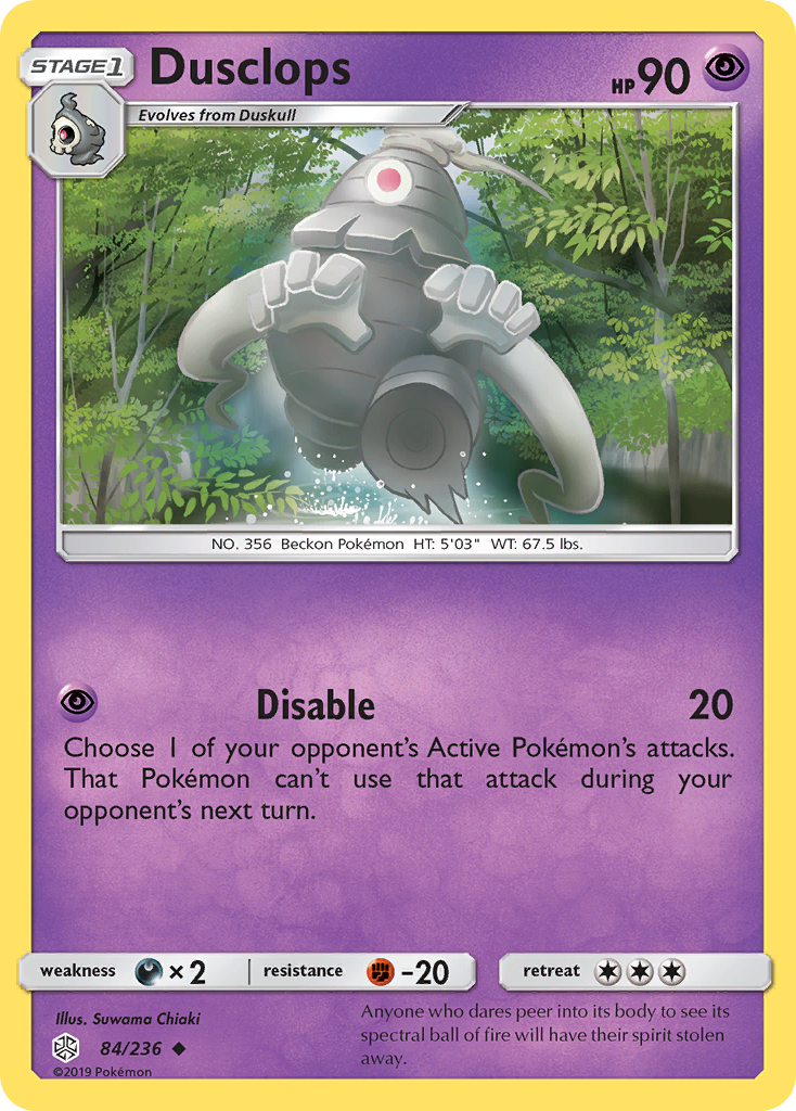 Dusclops – Cosmic Eclipse 84/236 Pokémon card
