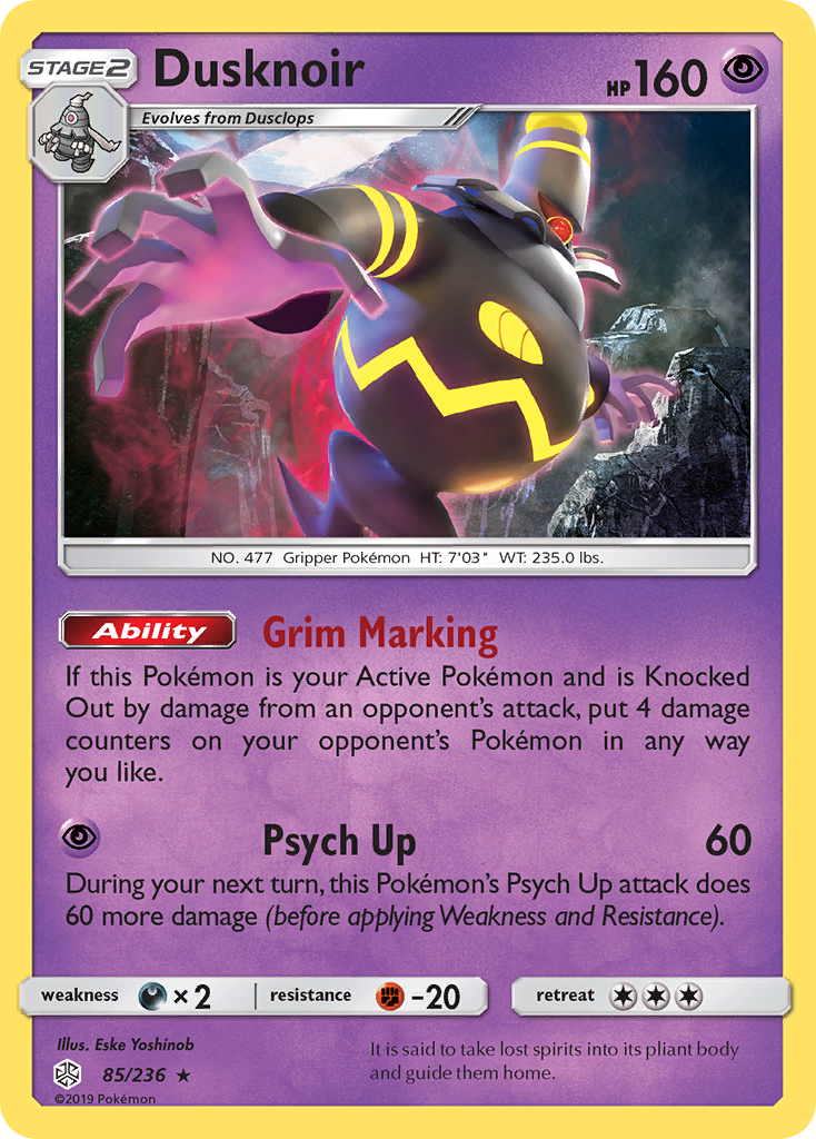 Dusknoir – Cosmic Eclipse 85/236 Pokémon card