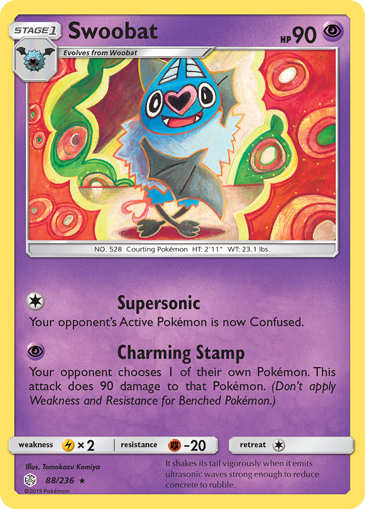 Swoobat – Cosmic Eclipse 88/236 Pokémon card