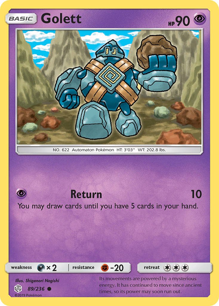 Golett – Cosmic Eclipse 89/236 Pokémon card