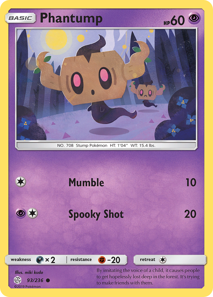 Phantump – Cosmic Eclipse 93/236 Pokémon card