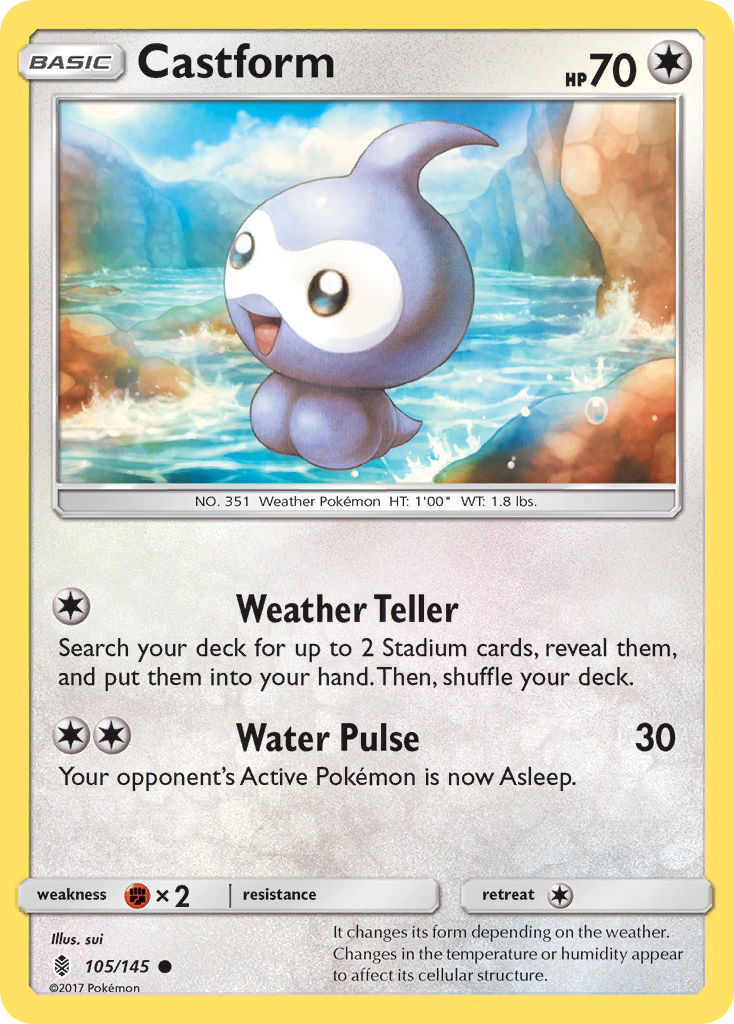Castform – Guardians Rising 105/145 Pokémon card