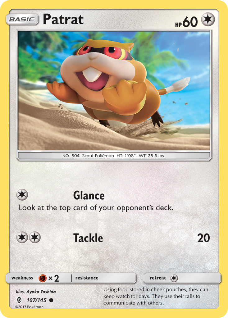 Patrat – Guardians Rising 107/145 Pokémon card