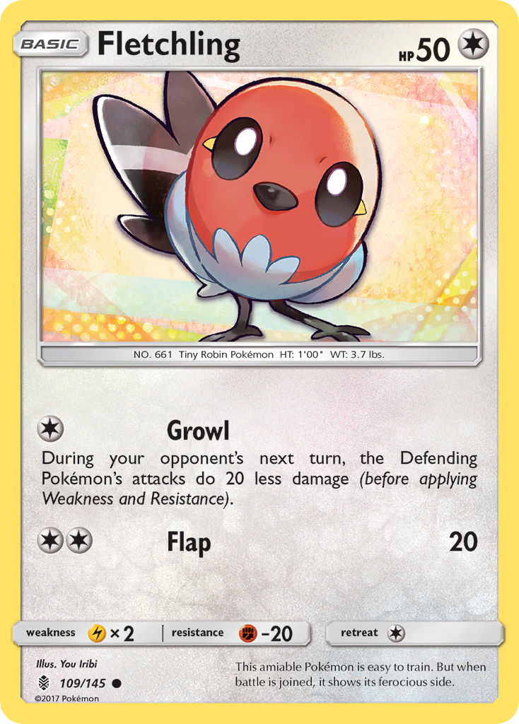 Fletchling – Guardians Rising 109/145 Pokémon card