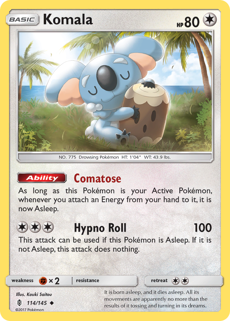 Komala – Guardians Rising 114/145 Pokémon card