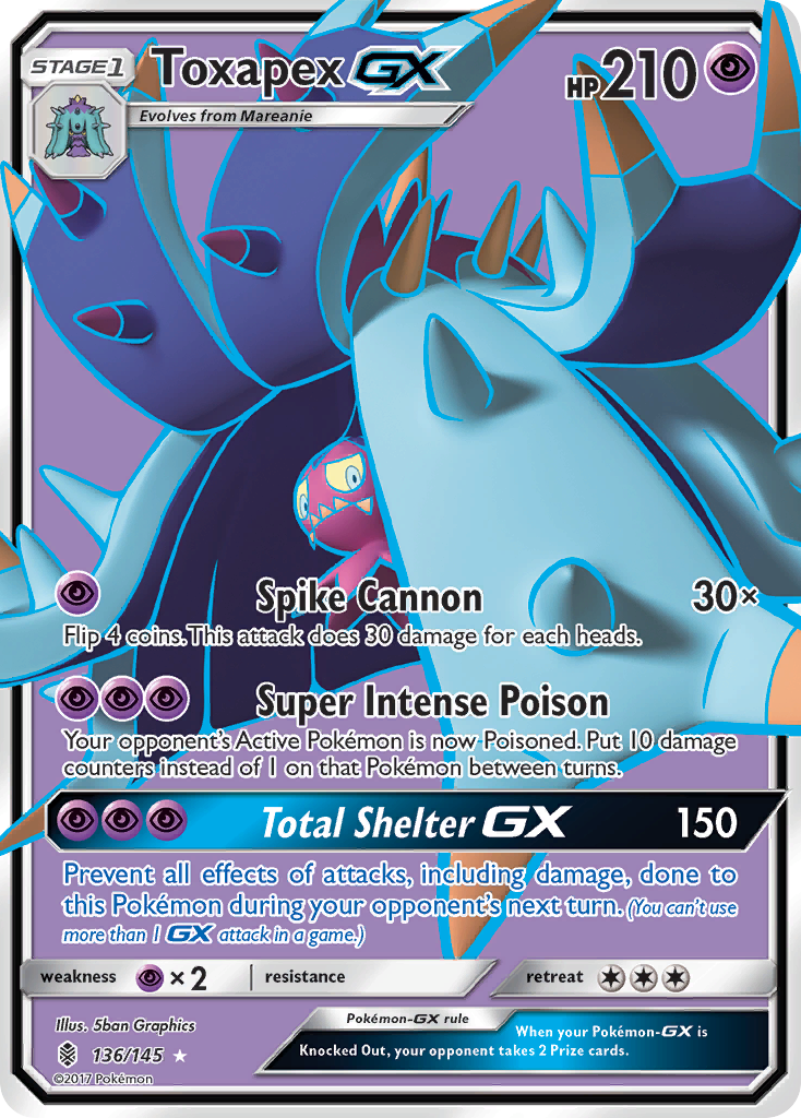 Toxapex-GX – Guardians Rising 136/145 Pokémon card