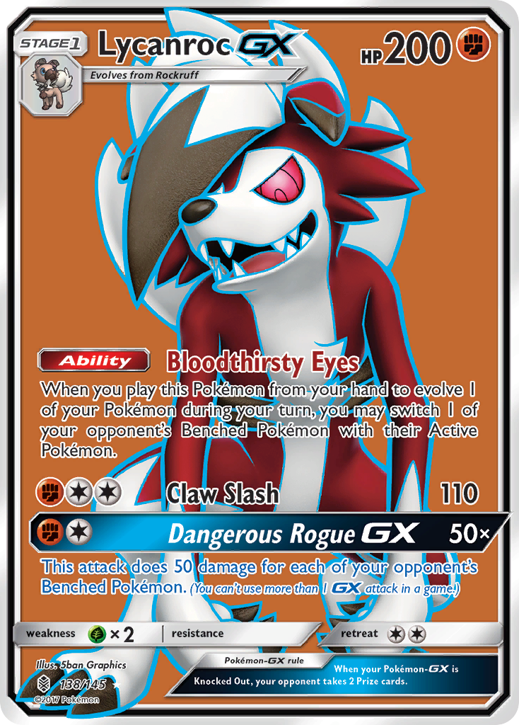 Lycanroc-GX – Guardians Rising 138/145 Pokémon card