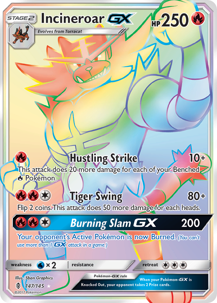 Incineroar-GX – Guardians Rising 147/145 Pokémon card