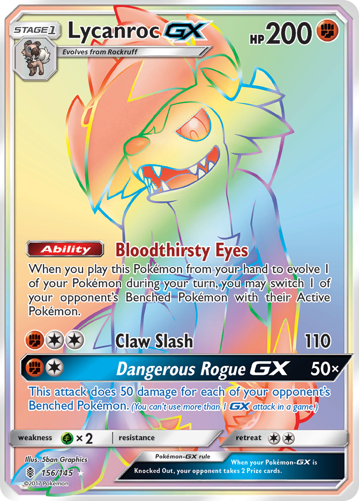 Lycanroc-GX – Guardians Rising 156/145 Pokémon card