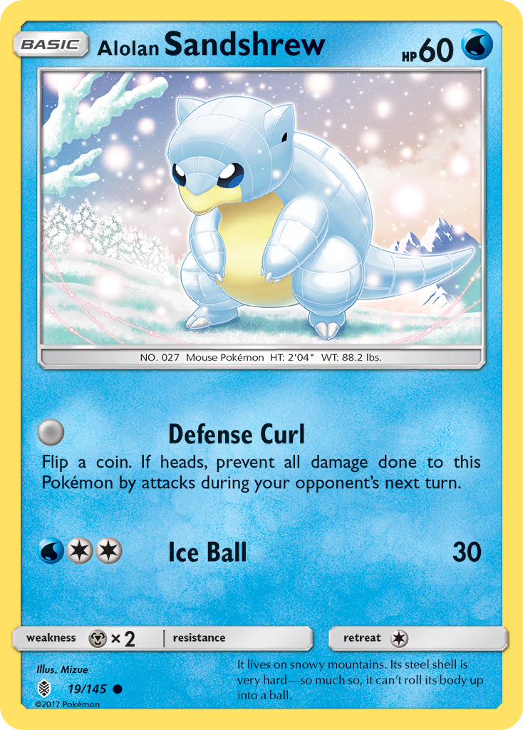 Alolan Sandshrew – Guardians Rising 19/145 Pokémon card