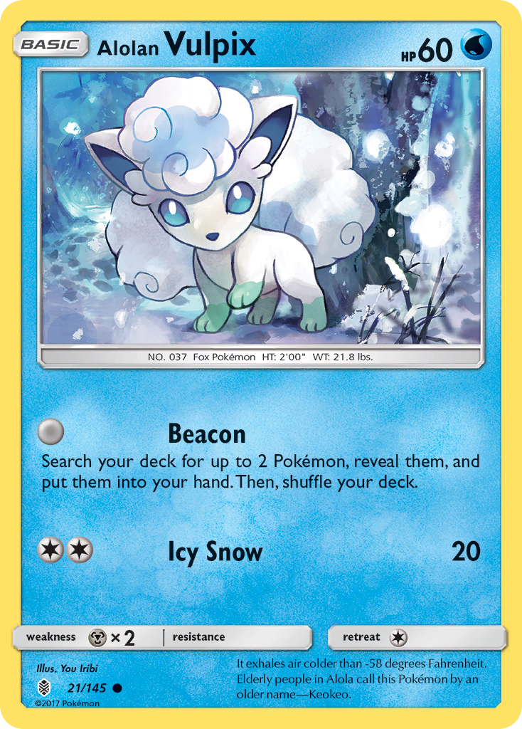 Alolan Vulpix – Guardians Rising 21/145 Pokémon card