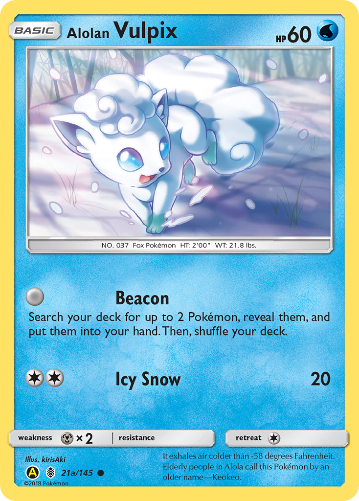 Alolan Vulpix – Guardians Rising 21a/145 Pokémon card