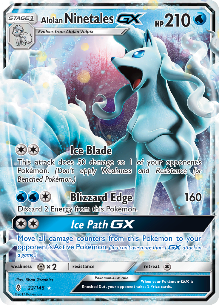 Alolan Ninetales-GX – Guardians Rising 22/145 Pokémon card