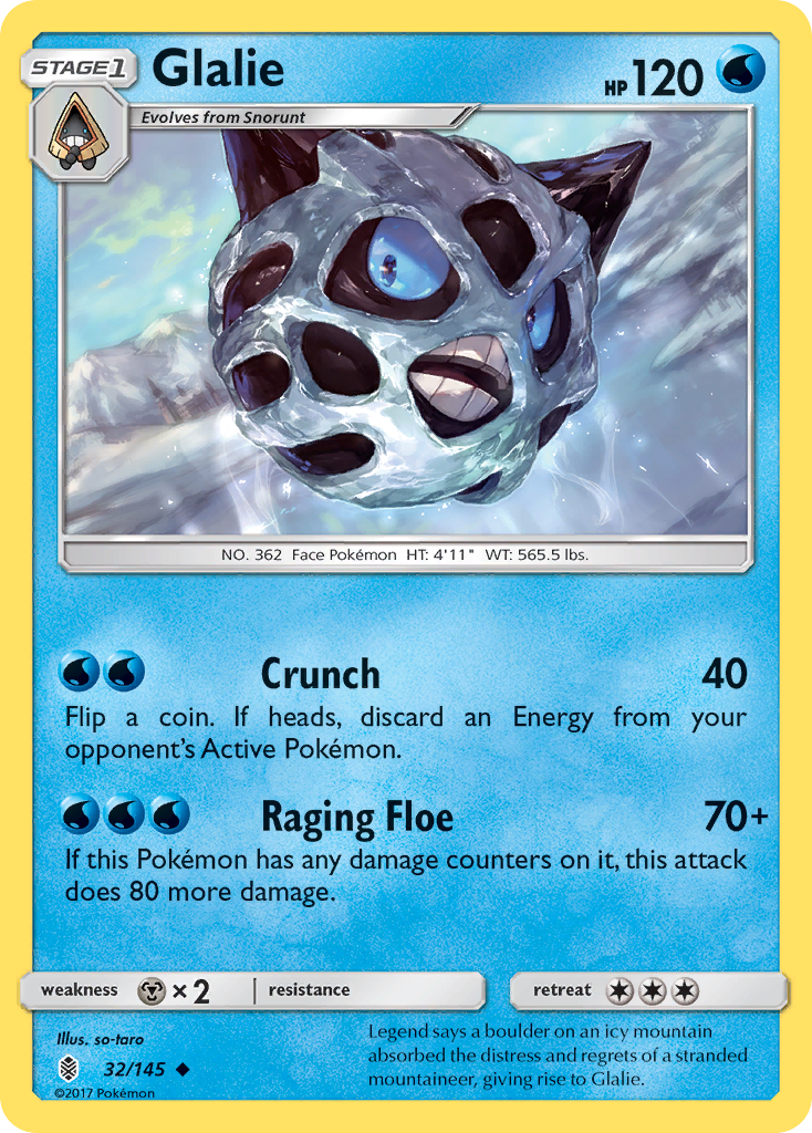 Glalie – Guardians Rising 32/145 Pokémon card