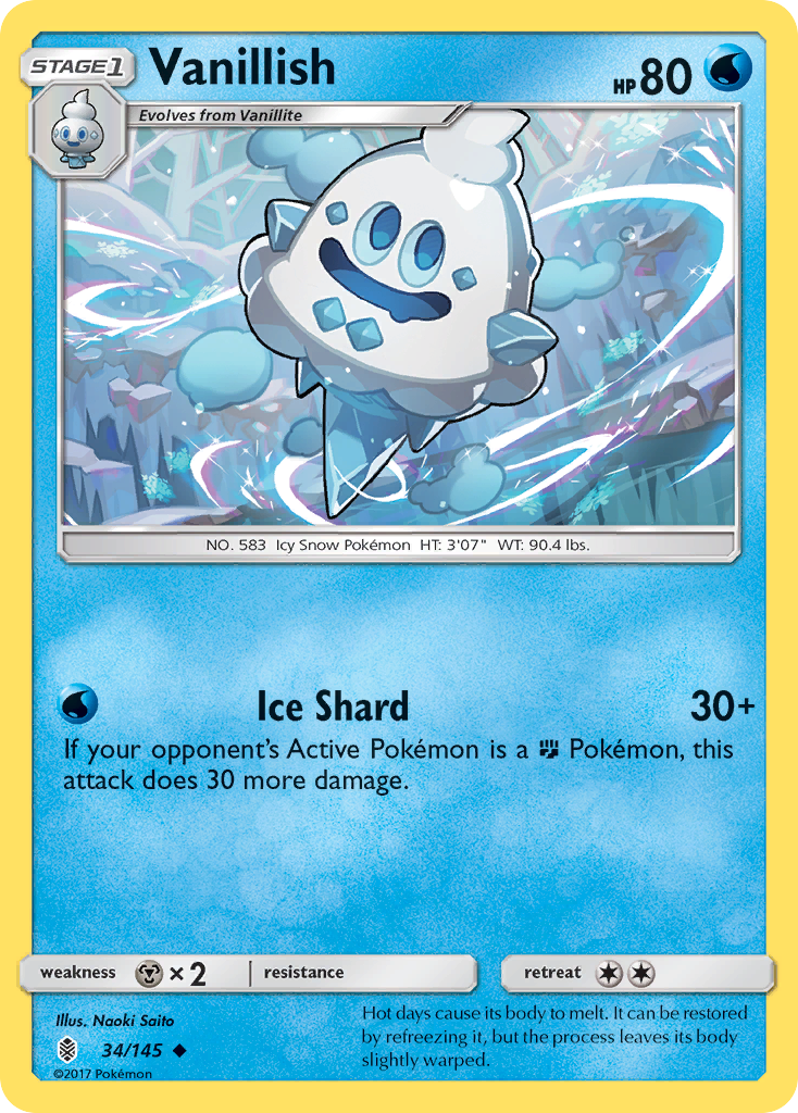 Vanillish – Guardians Rising 34/145 Pokémon card