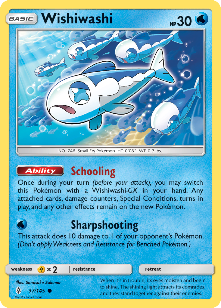 Wishiwashi – Guardians Rising 37/145 Pokémon card