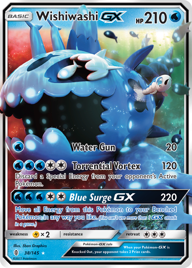 Wishiwashi-GX – Guardians Rising 38/145 Pokémon card