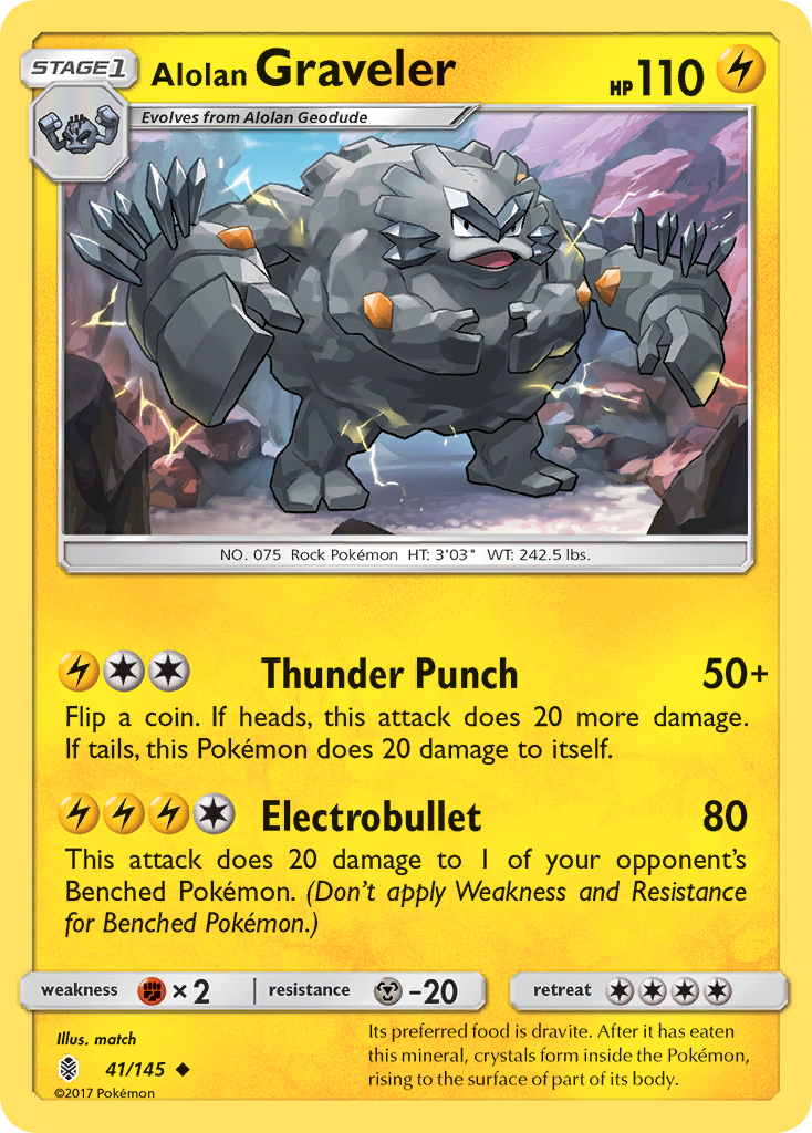 Alolan Graveler – Guardians Rising 41/145 Pokémon card