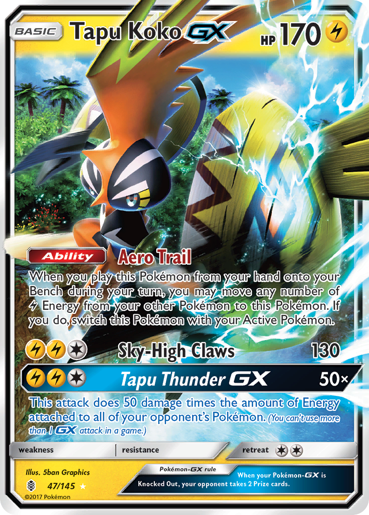 Tapu Koko-GX – Guardians Rising 47/145 Pokémon card