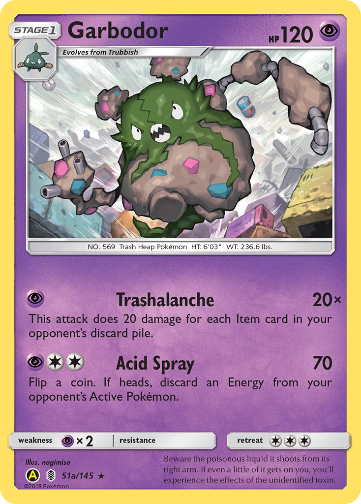 Garbodor – Guardians Rising 51a/145 Pokémon card