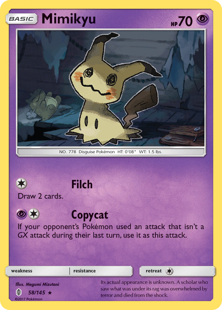 Mimikyu – Guardians Rising 58/145 Pokémon card
