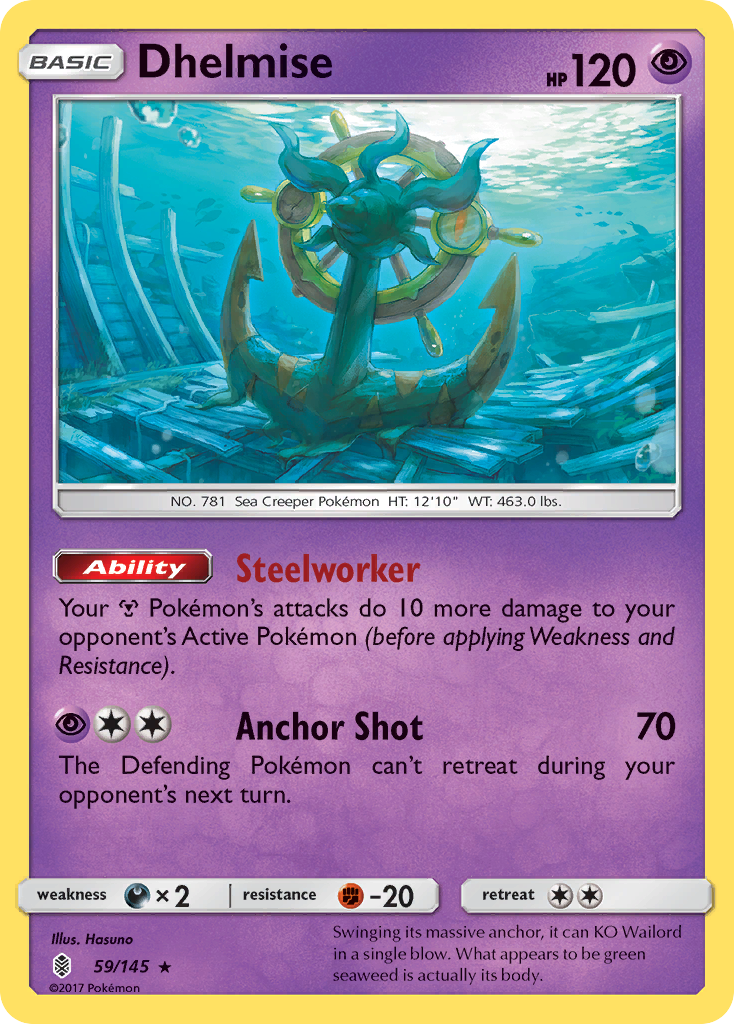 Dhelmise – Guardians Rising 59/145 Pokémon card