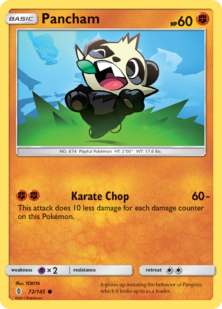 Pancham – Guardians Rising 72/145 Pokémon card