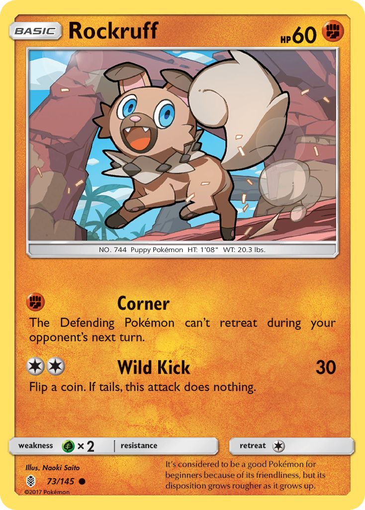 Rockruff – Guardians Rising 73/145 Pokémon card