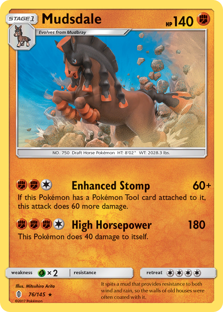 Mudsdale – Guardians Rising 76/145 Pokémon card