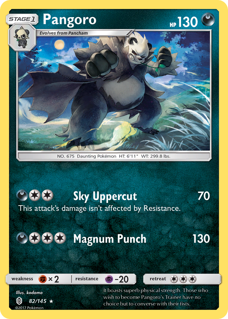 Pangoro – Guardians Rising 82/145 Pokémon card