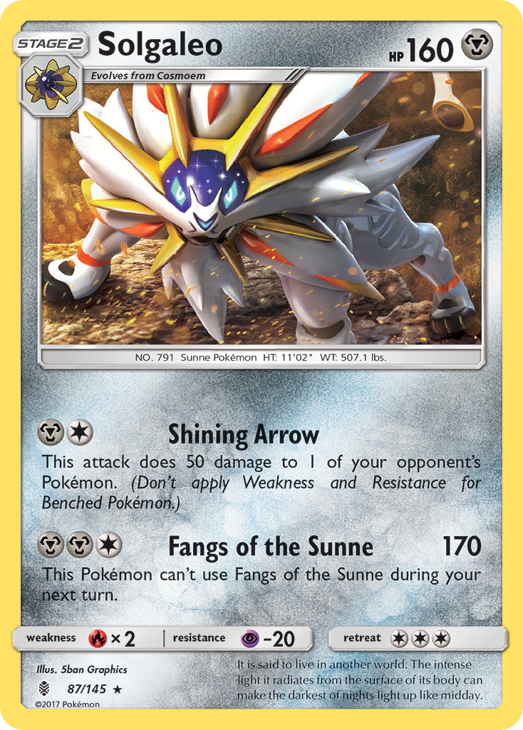 Solgaleo – Guardians Rising 87/145 Pokémon card